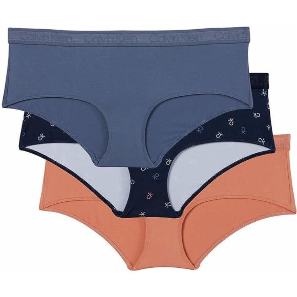 Calvin Klein Women Hipster 3 Pack (Denim/Clay, X-Large) - Picture 1 of 5